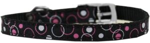 Retro Nylon Dog Collar With Classic Buckle 3/8" Black Size 10