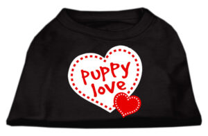 Puppy Love Screen Print Shirt Black  Lg