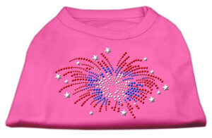 Fireworks Rhinestone Shirt Bright Pink S