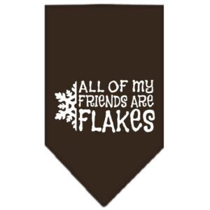 All My Friends Are Flakes Screen Print Bandana Cocoa Small