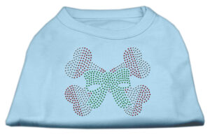 Candy Cane Crossbones Rhinestone Shirt Baby Blue Xxl