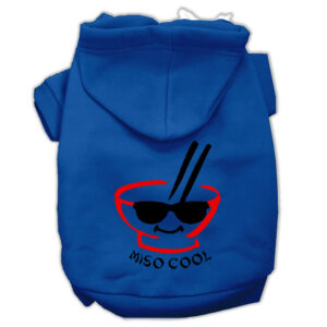Miso Cool Screen Print Pet Hoodies Blue Size Xs (8)