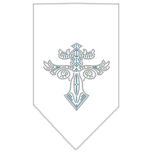 Warriors Cross Rhinestone Bandana White Small
