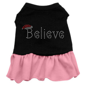 Believe Rhinestone Dress Black With Pink Xxl