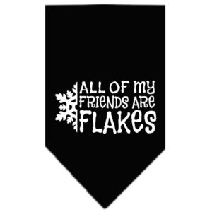 All My Friends Are Flakes Screen Print Bandana Black Small