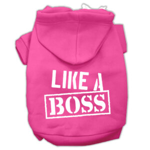 Like A Boss Screen Print Pet Hoodies Bright Pink Size Xs (8)