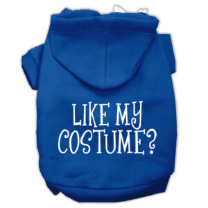 Like My Costume? Screen Print Pet Hoodies Blue Size Xxxl(20)