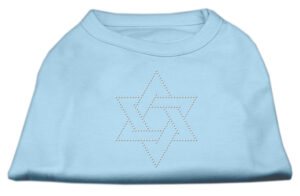 Star Of David Rhinestone Shirt   Baby Blue L