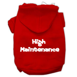 High Maintenance Screen Print Pet Hoodies Red Size Xxl (18)