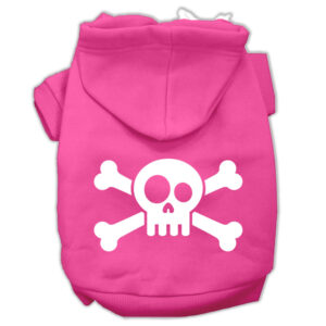 Skull Crossbone Screen Print Pet Hoodies Bright Pink Size Xxl (18)