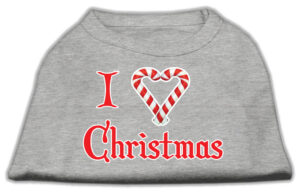 I Heart Christmas Screen Print Shirt  Grey Xxxl