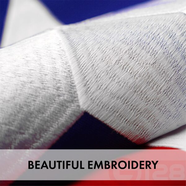 G128 - Texas State Flag 5x8ft Embroidered Stars Sewn Stripes Heavy Duty 220GSM Tough Spun Polyester Quality with Brass Grommets - Image 4