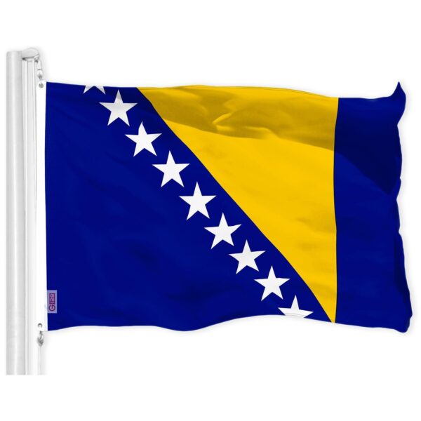 G128 Combo Pack: American USA Flag 3x5 Ft & Bosnia and Herzegovina Flag 3x5 Ft, Both Printed 150D Polyester, Indoor/Outdoor, Brass Grommets - Image 2