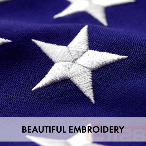 G128 5 PACK: USA American Flag 10x15FT Embroidered Spun Polyester - Image 3