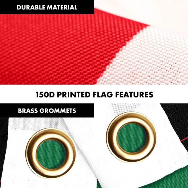 G128 Combo Pack: 6 Ft Tangle Free Aluminum Spinning Flagpole (Silver) & Kuwait Kuwaiti Flag 3x5 Ft, LiteWeave Pro Series Printed 150D Polyester | Pole with Flag Included - Image 4