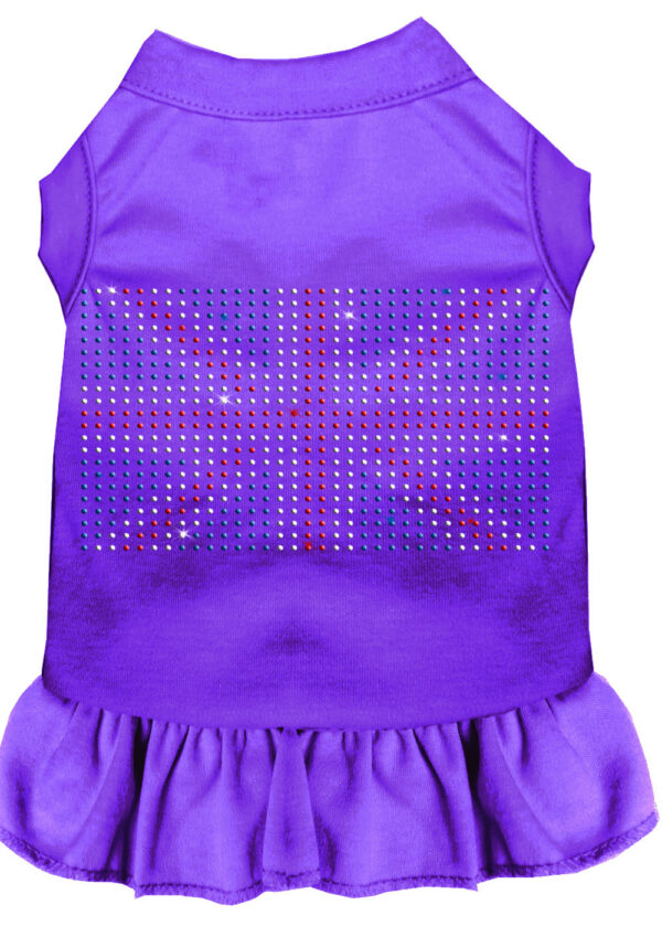 Rhinestone British Flag Dress Purple Xl