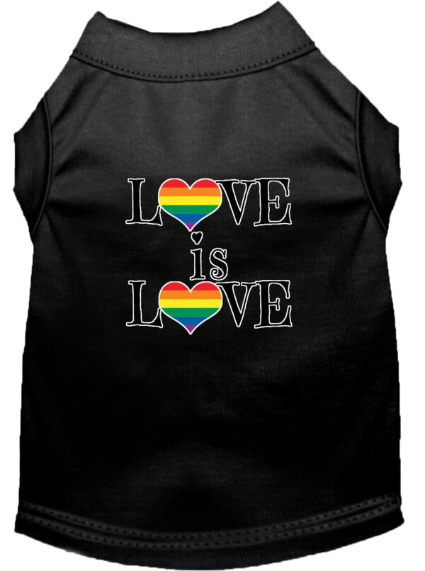 Love Is Love Screen Print Dog Shirt Black Xxxl