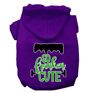 So Franken Cute Screen Print Dog Hoodie Purple Xxl