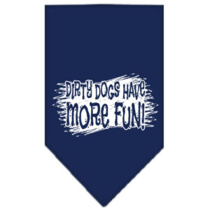 Dirty Dog Screen Print Bandana Navy Blue Large