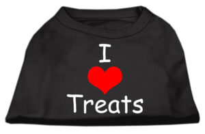 I Love Treats Screen Print Shirts Black  Lg