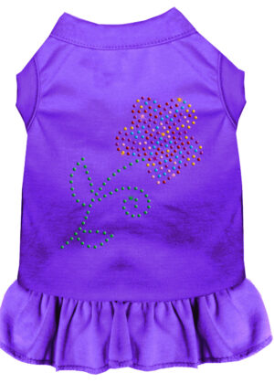 Rhinestone Multi Flower Dress Purple Med