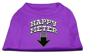 Happy Meter Screen Printed Dog Shirt Purple Xl