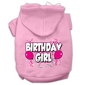 Birthday Girl Screen Print Pet Hoodies Light Pink Size Xxxl (20)