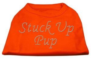 Stuck Up Pup Rhinestone Shirts Orange Xs (8)
