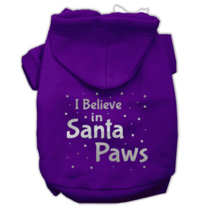 Screenprint Santa Paws Pet Hoodies Purple Size Xxl (18)