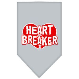 Heart Breaker Screen Print Bandana Grey Small