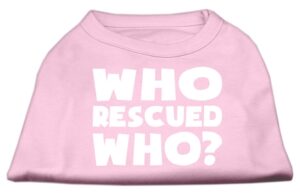 Who Rescued Who Screen Print Shirt Light Pink Xxxl (20)