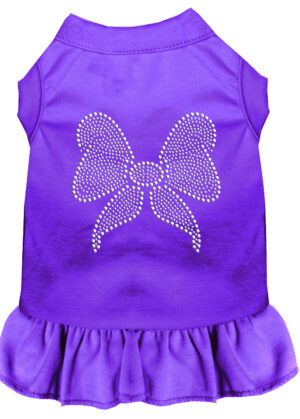 Rhinestone Bow Dress Purple Xxxl