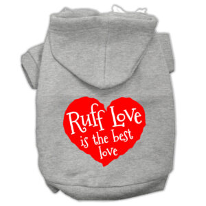 Ruff Love Screen Print Pet Hoodies Grey Size Xxxl (20)