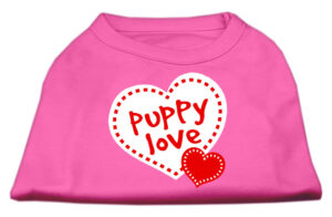 Puppy Love Screen Print Shirt Bright Pink Xl