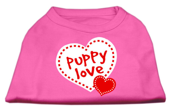 Puppy Love Screen Print Shirt Bright Pink Xl