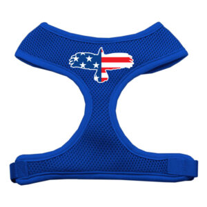 Eagle Flag  Screen Print Soft Mesh Pet Harness Blue Large