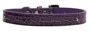 3/8" (10mm) Faux Croc Two Tier Collars Purple Medium