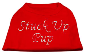 Stuck Up Pup Rhinestone Shirts Red Xl