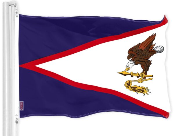 G128 American Samoa Flag | 3x5 Ft | LiteWeave Pro Series Printed 150D Polyester | Indoor/Outdoor, Vibrant Colors, Brass Grommets, Thicker and More Durable Than 100D 75D Polyester
