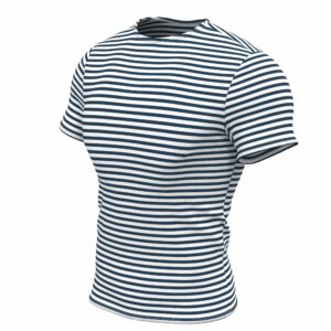 Genuine Striped Short Sleeved T-Shirt Top Cotton Sailor Shirt Navy Blue Original Telnyashka Тельняшка XS