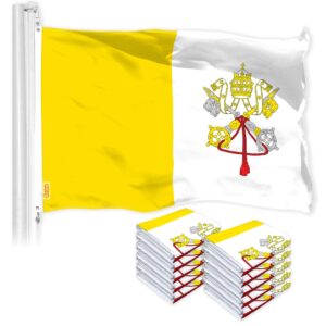 G128 5 Pack: Vatican City Flag | 3x5 Ft | LiteWeave Pro Series Printed 150D Polyester | Country Flag, Indoor/Outdoor, Vibrant Colors, Brass Grommets, Thicker and More Durable Than 100D 75D Polyester