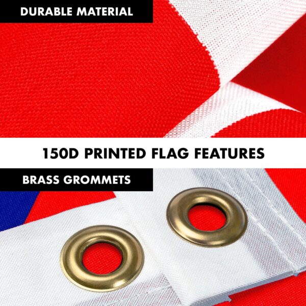 G128 Combo Pack: Flag Pole 6 FT Silver Tangle Free & Trump 2024 "Take America Back" Red Flag 3x5 FT Printed 150D Polyester - Image 4
