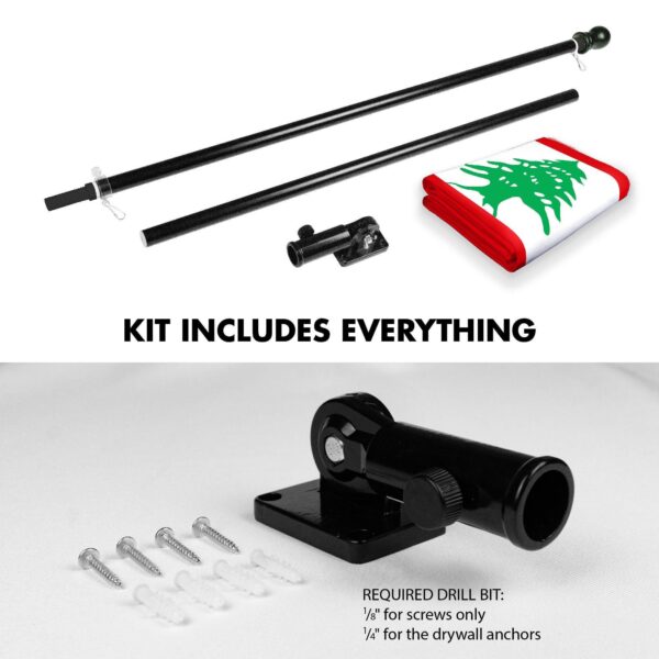 G128 Combo Pack: 6 Ft Tangle Free Spinning Flagpole (Black) & Lebanon Flag 3x5 Ft Printed 150D Polyester, Brass Grommets (Flag Included) Aluminum Flag Pole - Image 2