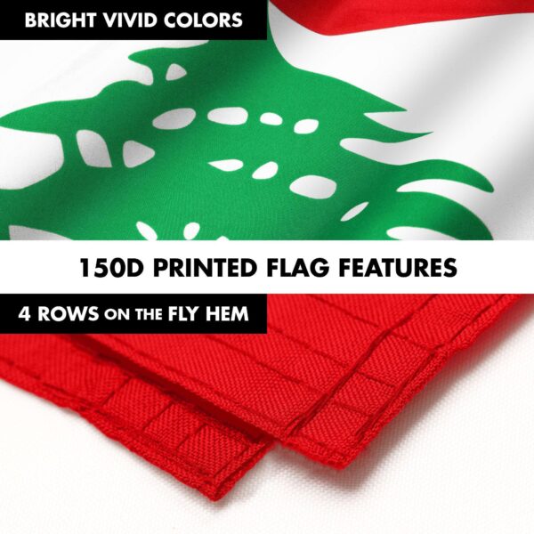 G128 Combo Pack: 6 Ft Tangle Free Spinning Flagpole (Black) & Lebanon Flag 3x5 Ft Printed 150D Polyester, Brass Grommets (Flag Included) Aluminum Flag Pole - Image 5