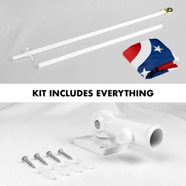 G128 - 6 Feet Tangle Free Spinning Flagpole (White) Ohio Flag Brass Grommets Embroidered 3x5 ft (Flag Included) Aluminum Flag Pole - Image 2