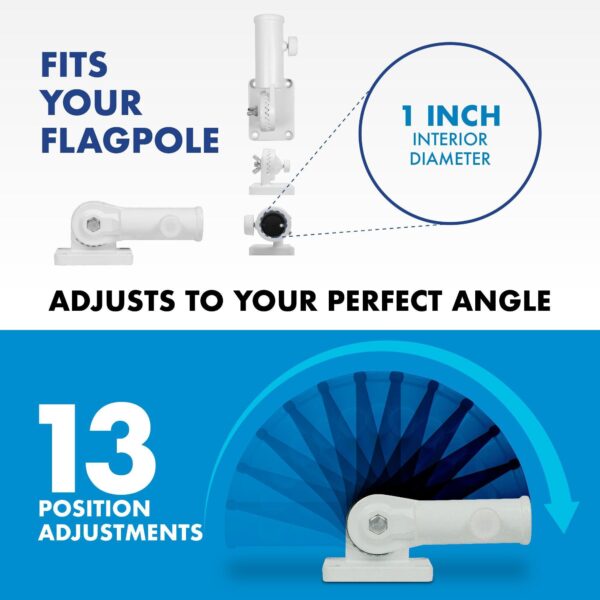 G128 - 6 Feet Tangle Free Spinning Flagpole (White) Ohio Flag Brass Grommets Embroidered 3x5 ft (Flag Included) Aluminum Flag Pole - Image 8