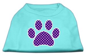 Purple Swiss Dot Paw Screen Print Shirt Aqua Xxl (18)