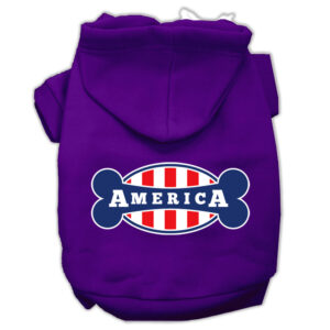 Bonely In America Screen Print Pet Hoodies Purple Size Xxl (18)