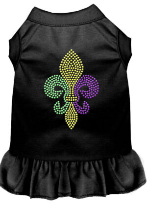 Mardi Gras Fleur De Lis Rhinestone Dress Black Xl