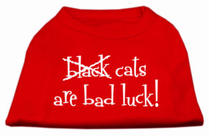 Black Cats Are Bad Luck Screen Print Shirt Red Xl (16)